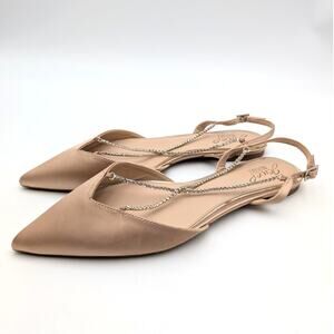 Jewel Badgley Mischka Alanna Ballet Flats Women's Almond Nude Size US9M EU40